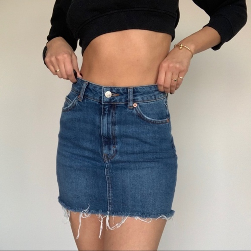 Blue Denim Mini Skirt Topshop